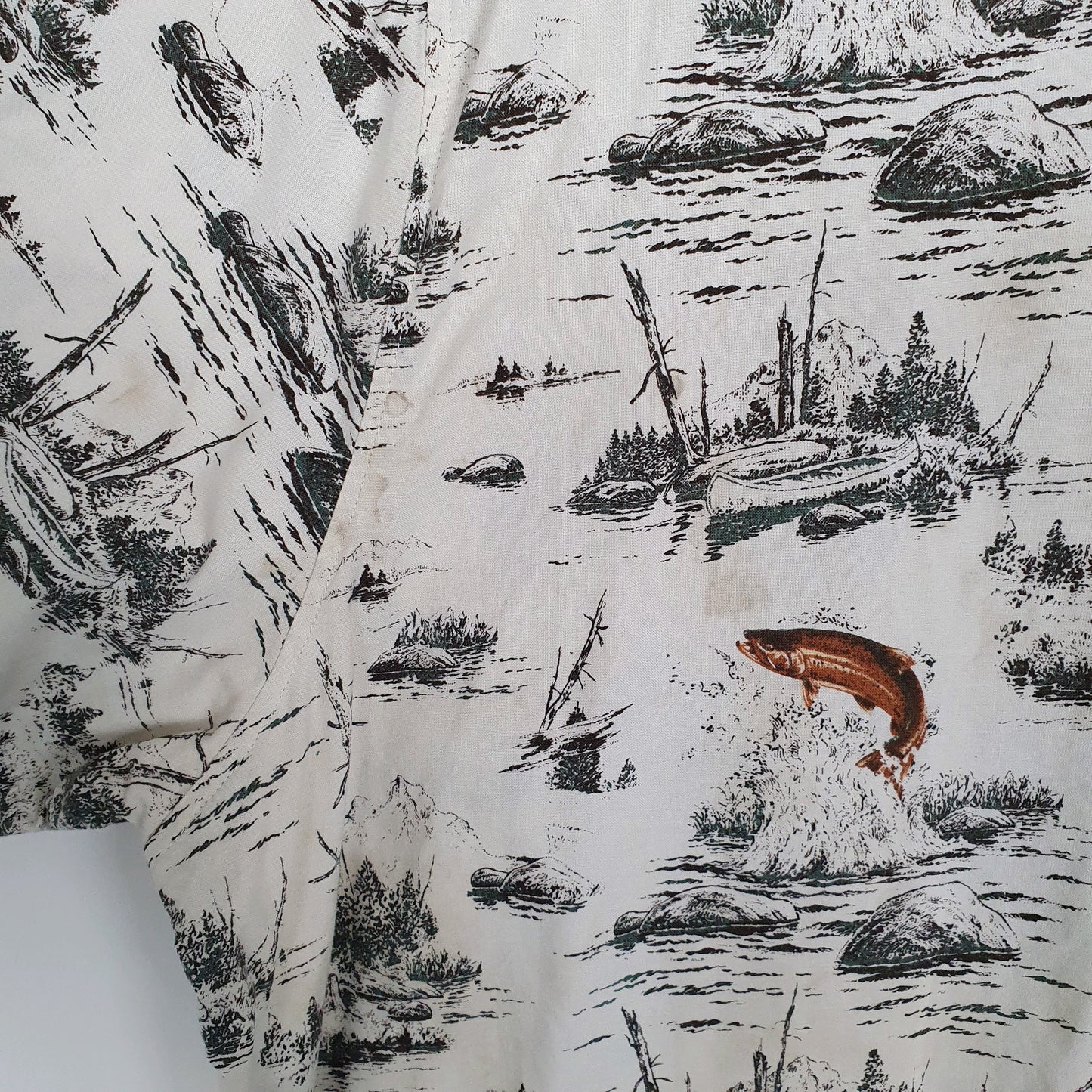 Mens White Woolrich Wildlife  Shirt