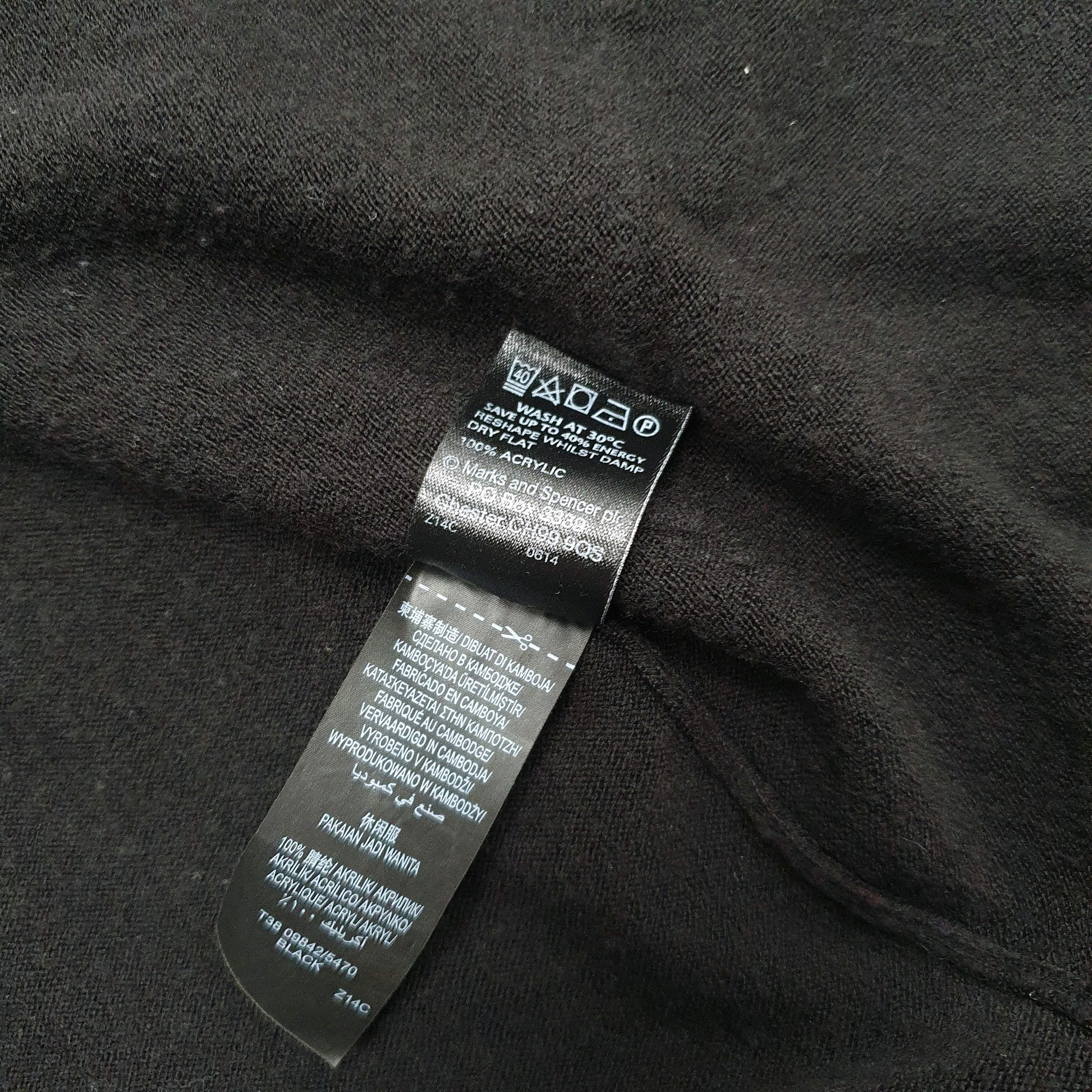 Womens Black M&S Throw Cardigan Jumper