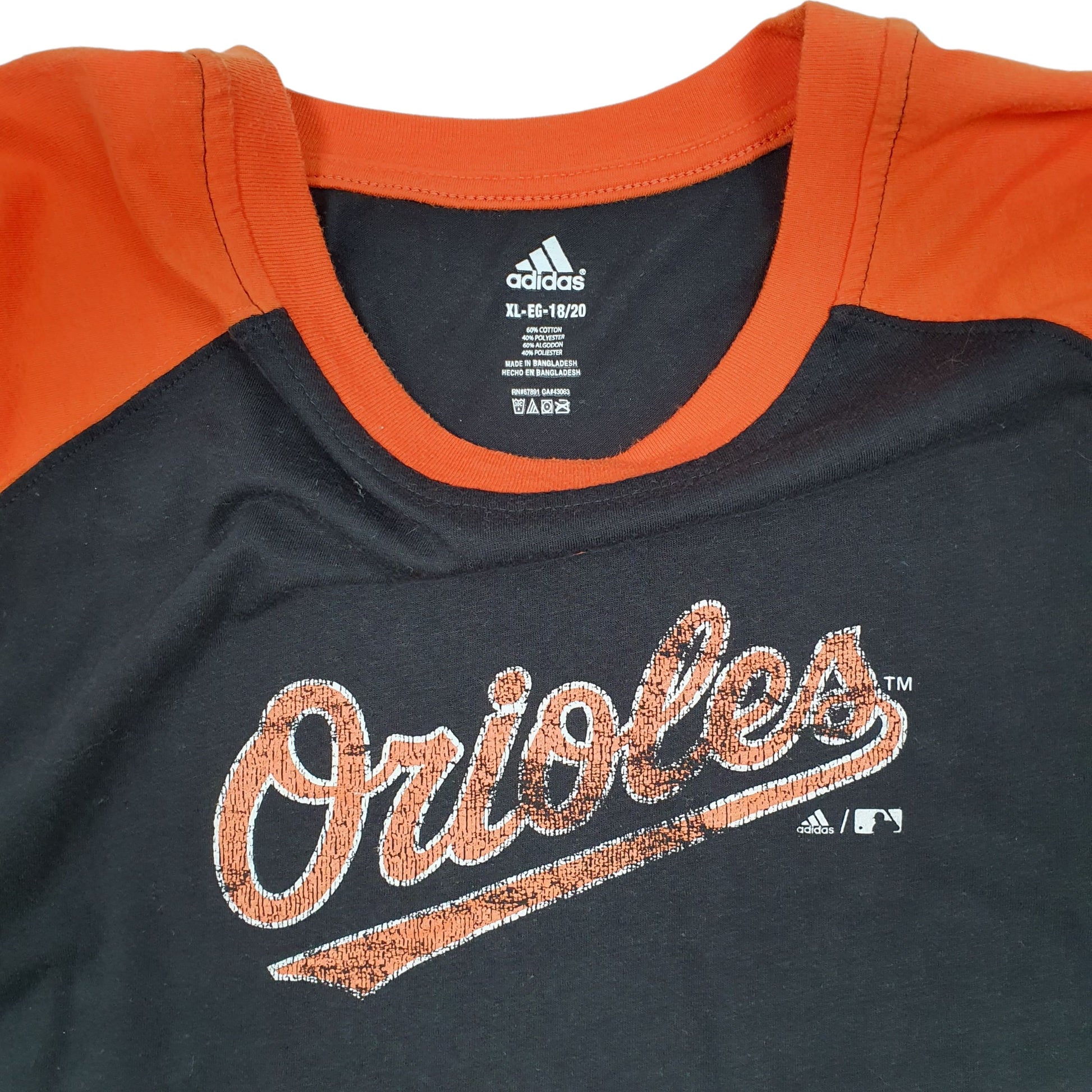 Mens Black Adidas MLB Baseball Orioles Full Zip T Shirt