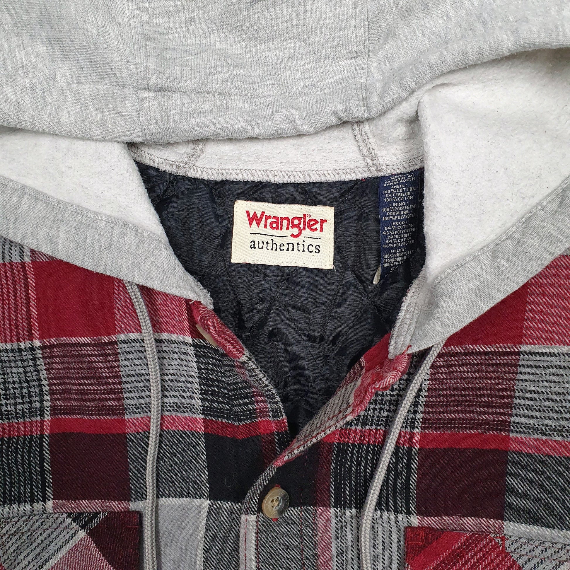 Mens Red Wrangler Overshirt Hoodie  Coat