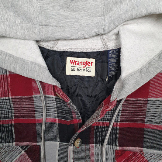 Mens Red Wrangler Overshirt Hoodie  Coat