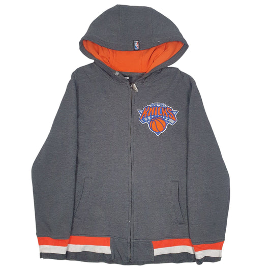 Mens Grey NBA New York Knicks Full Zip Jumper