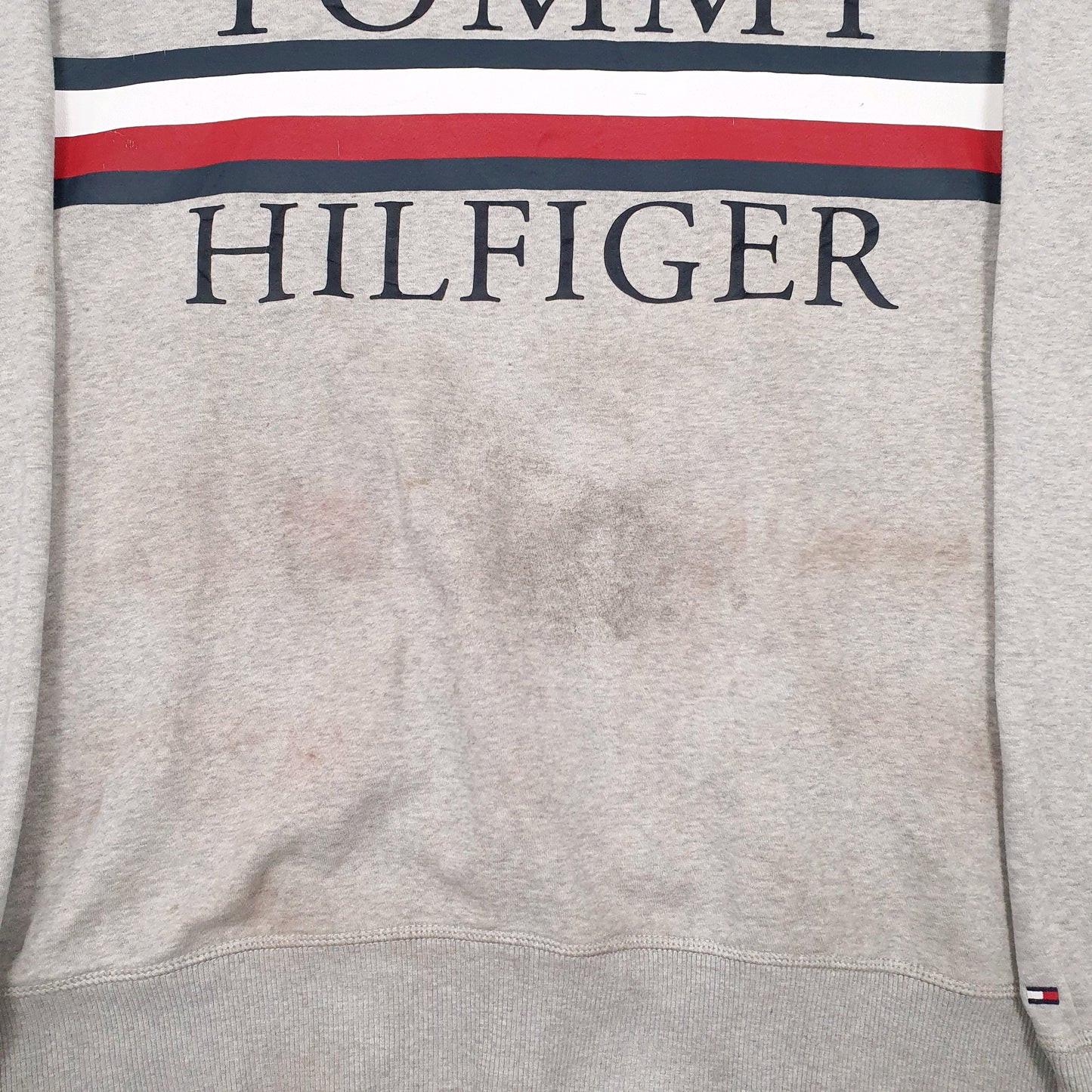 Mens Grey Tommy Hilfiger Spellout Crewneck Jumper