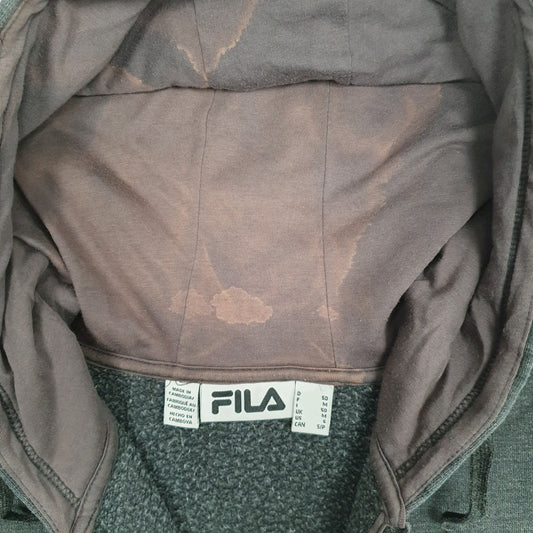 Mens Grey Fila Hoodie Full Zip Jumper