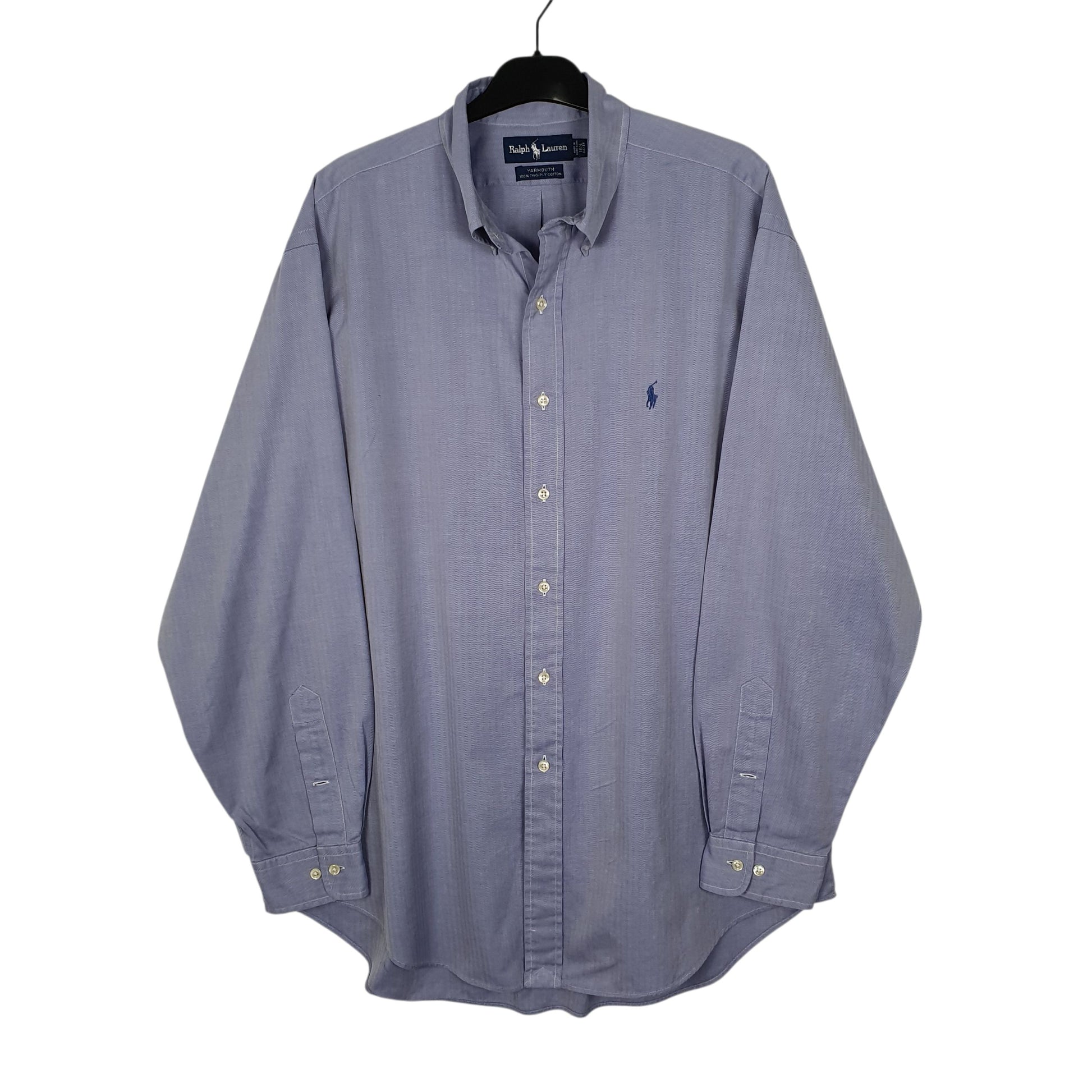 Mens Purple Ralph Lauren Herringbone Long Sleeve Shirt