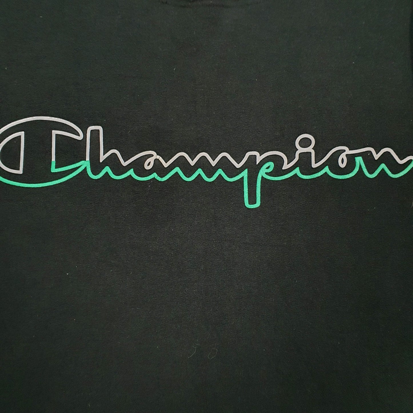 Mens Black Champion Spellout Hoodie Jumper