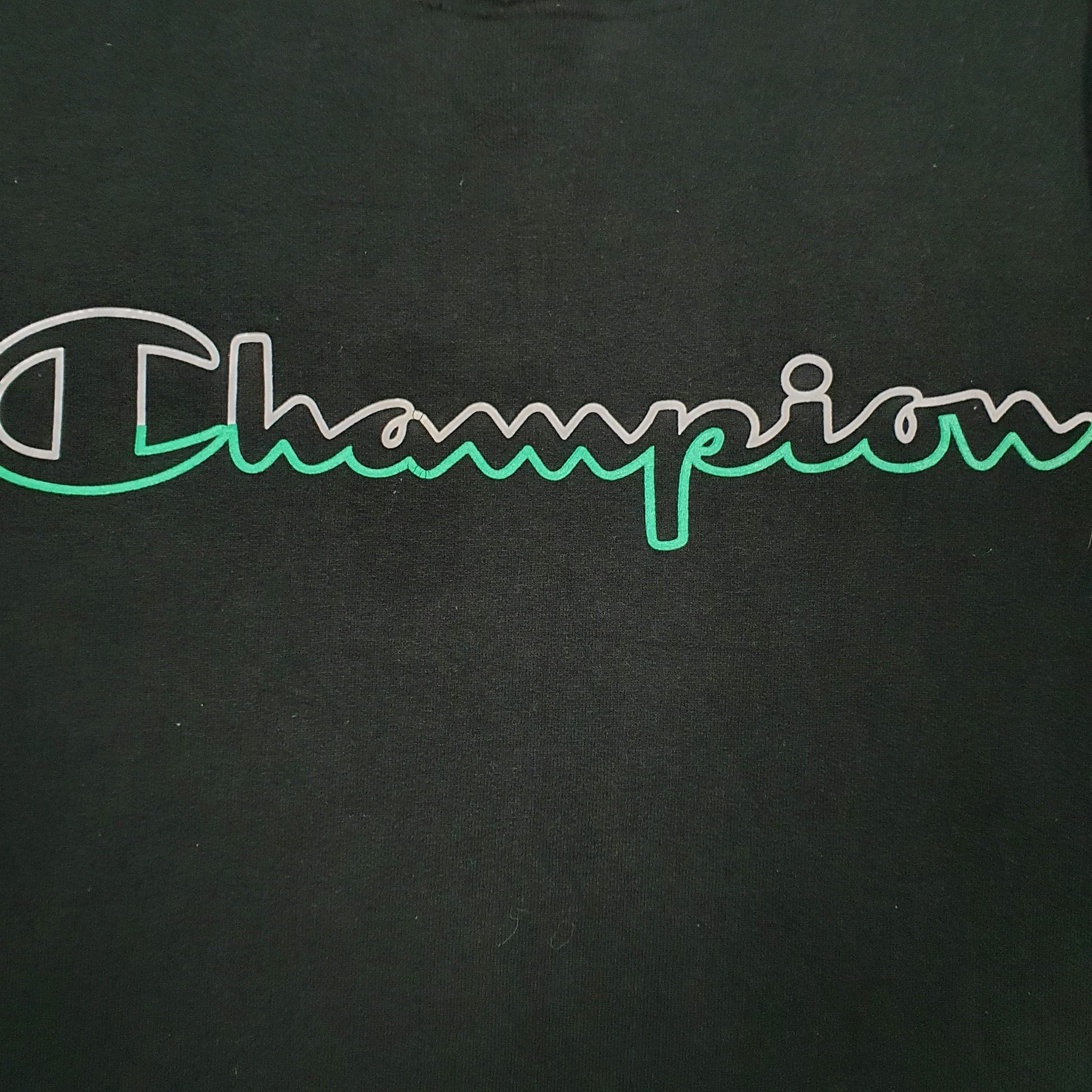 Mens Black Champion Spellout Hoodie Jumper