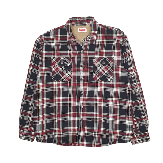 Mens Burgundy Wrangler Overshirt Sherpa Lined  Coat