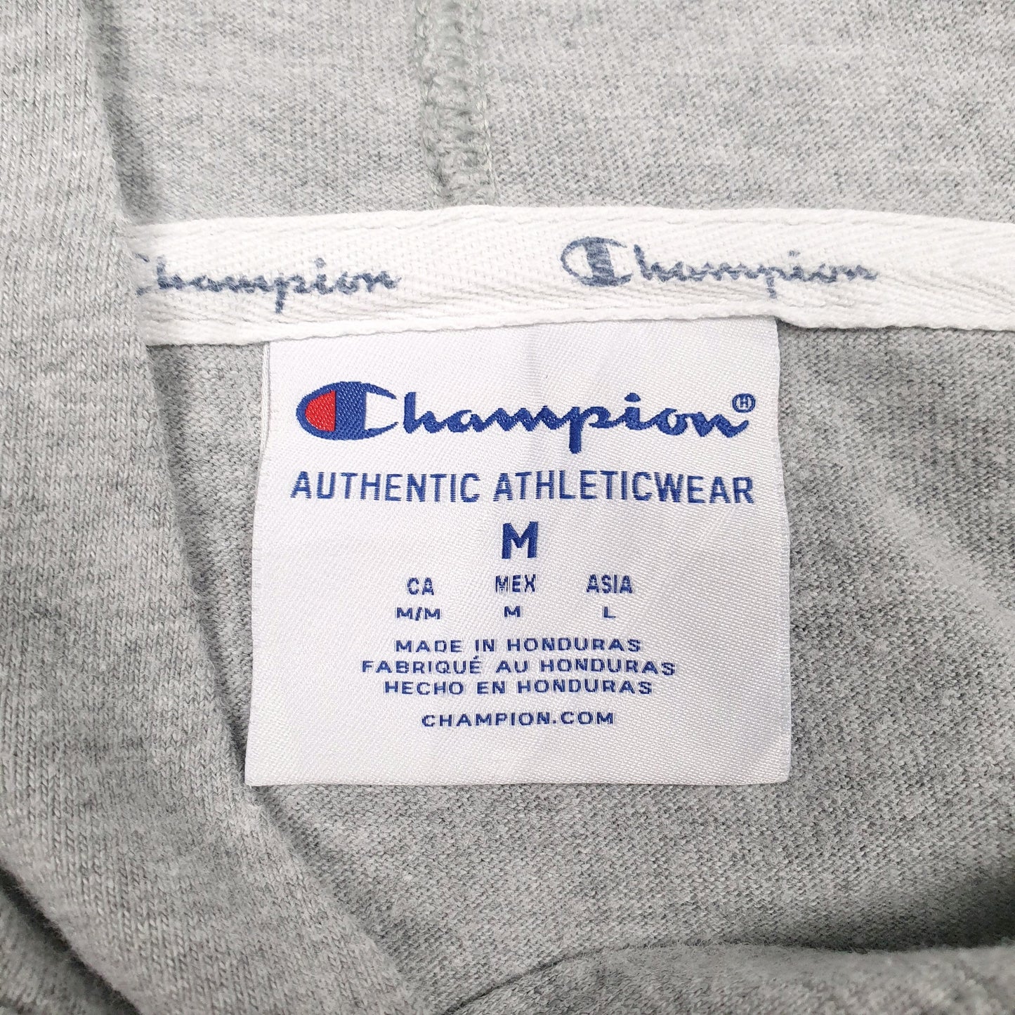 Mens Grey Champion Spellout Lightweight Hoodie Jumper