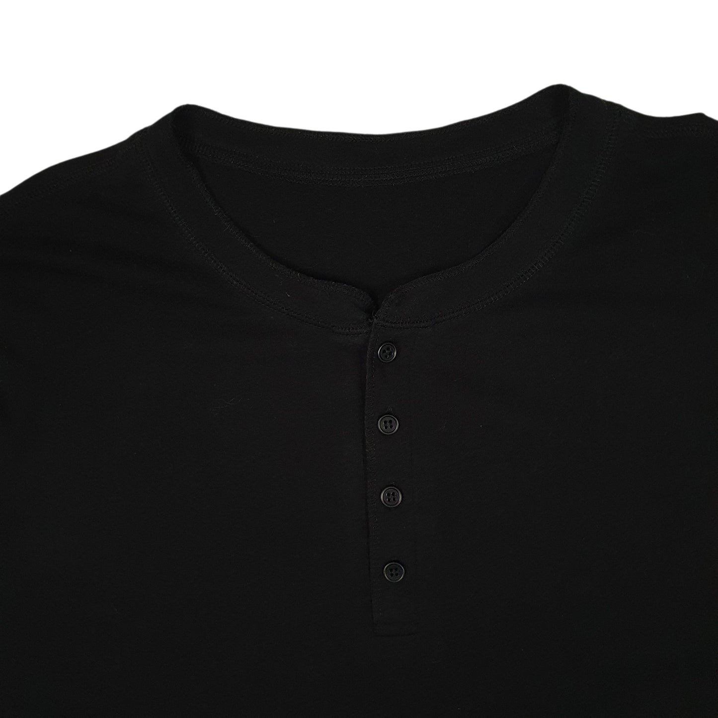 Mens Black Unbranded Henley  T Shirt