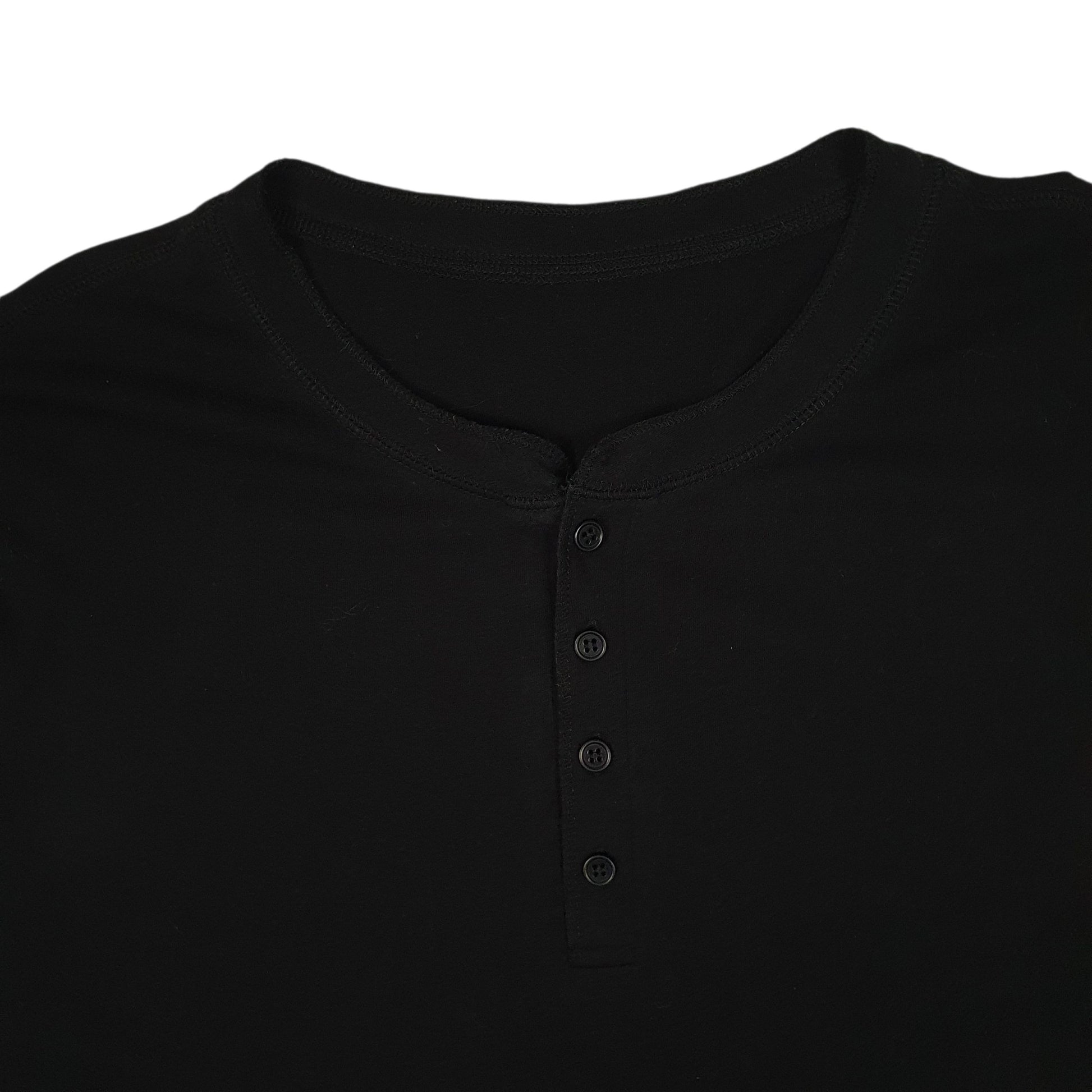 Mens Black Unbranded Henley  T Shirt