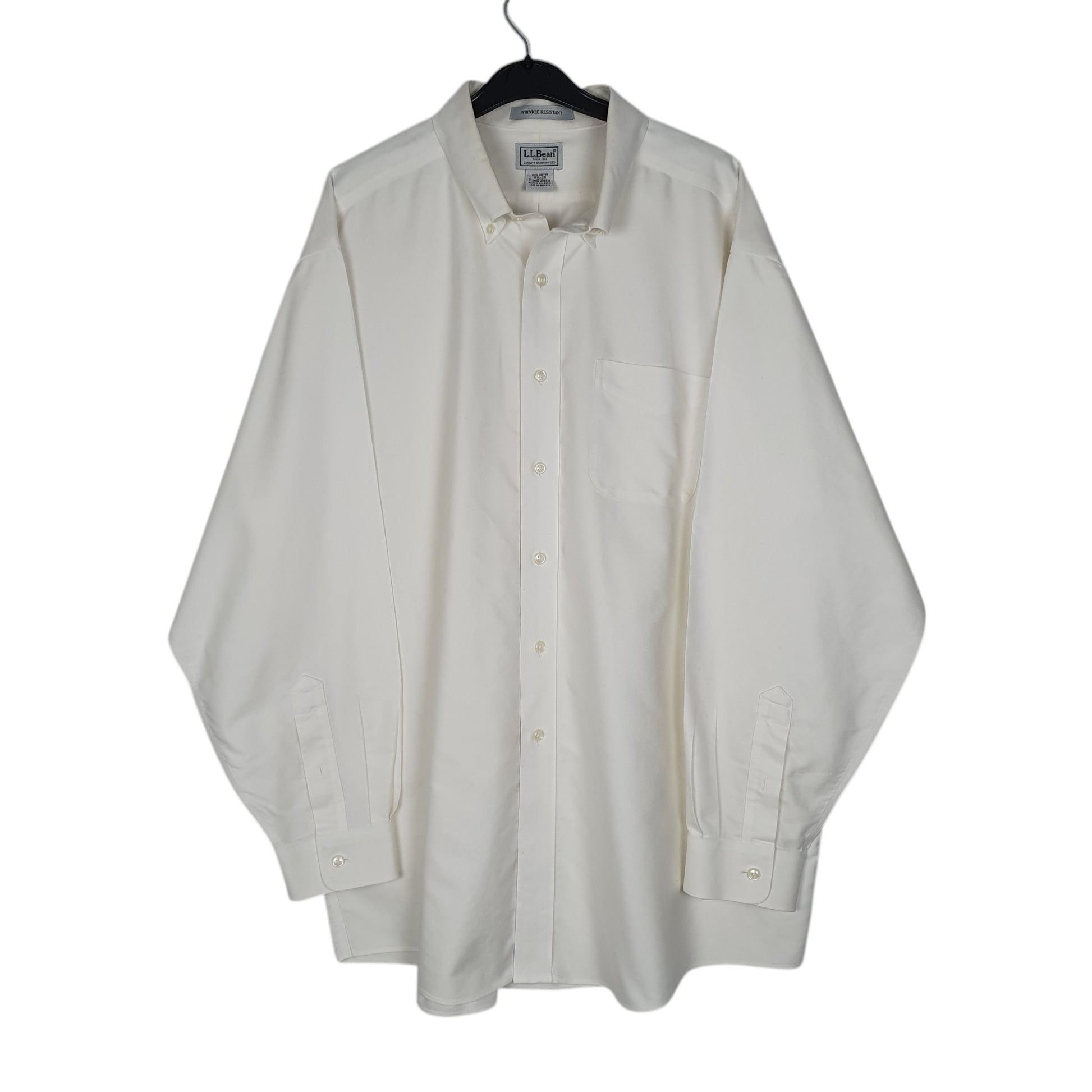 Mens White L.L.Bean  Long Sleeve Shirt