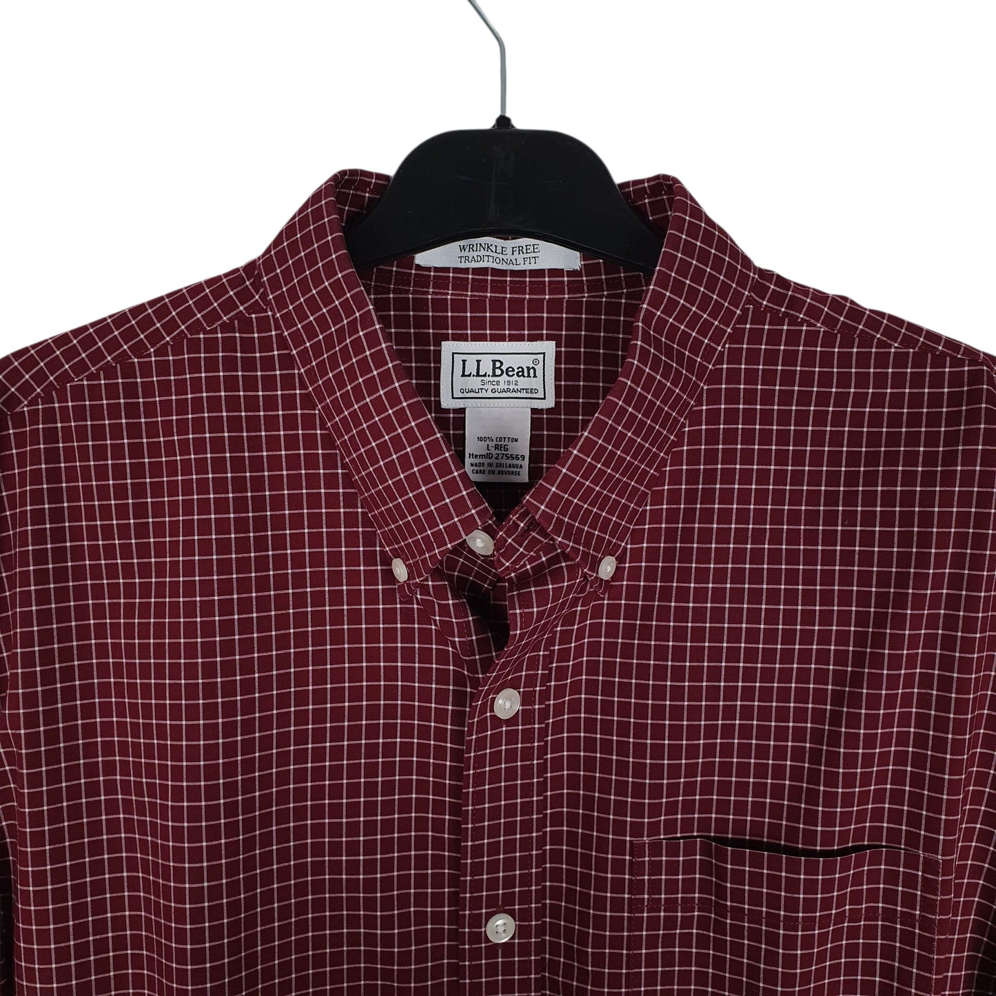 Mens Burgundy L.L.Bean   Shirt