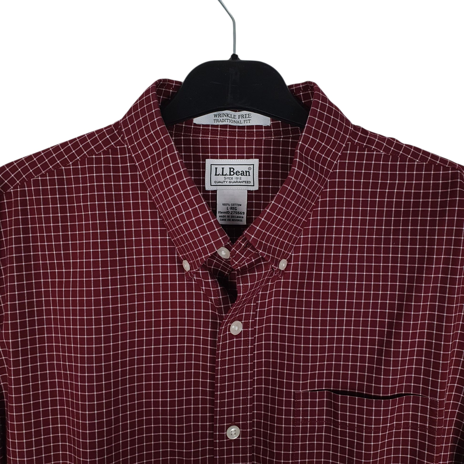 Mens Burgundy L.L.Bean   Shirt