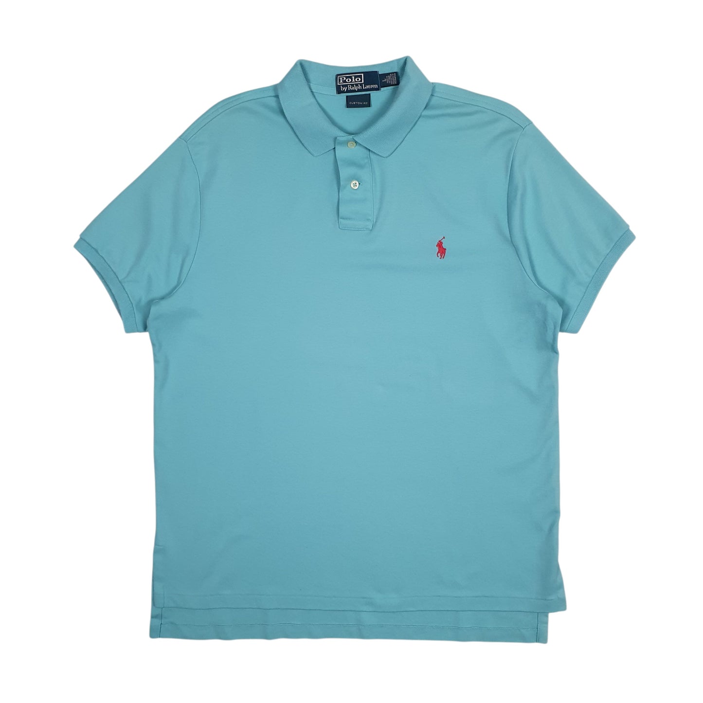 Mens Blue Polo Ralph Lauren Custom Fit Short Sleeve Polo Shirt