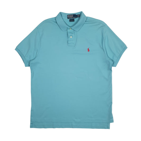Mens Blue Polo Ralph Lauren Custom Fit Short Sleeve Polo Shirt