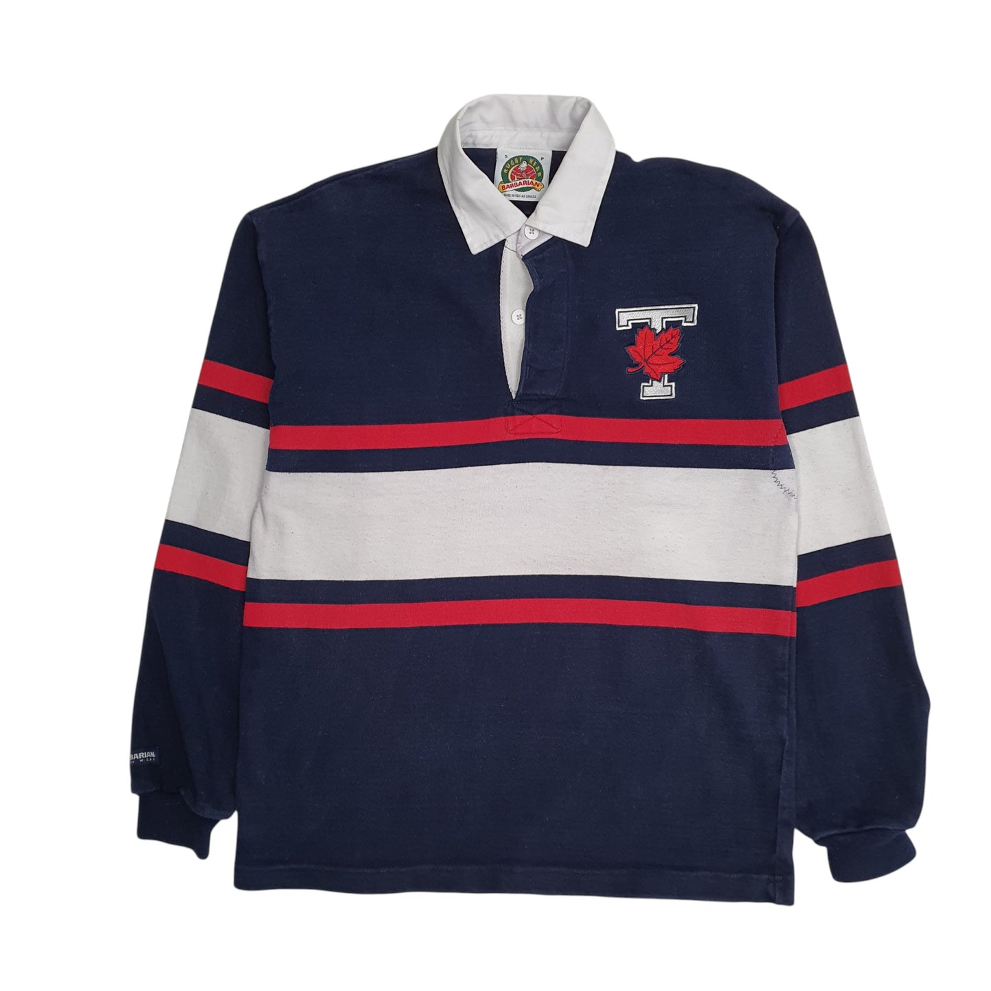 Mens Navy Barbarian University of Toronto Rugby Long Sleeve Polo Shirt