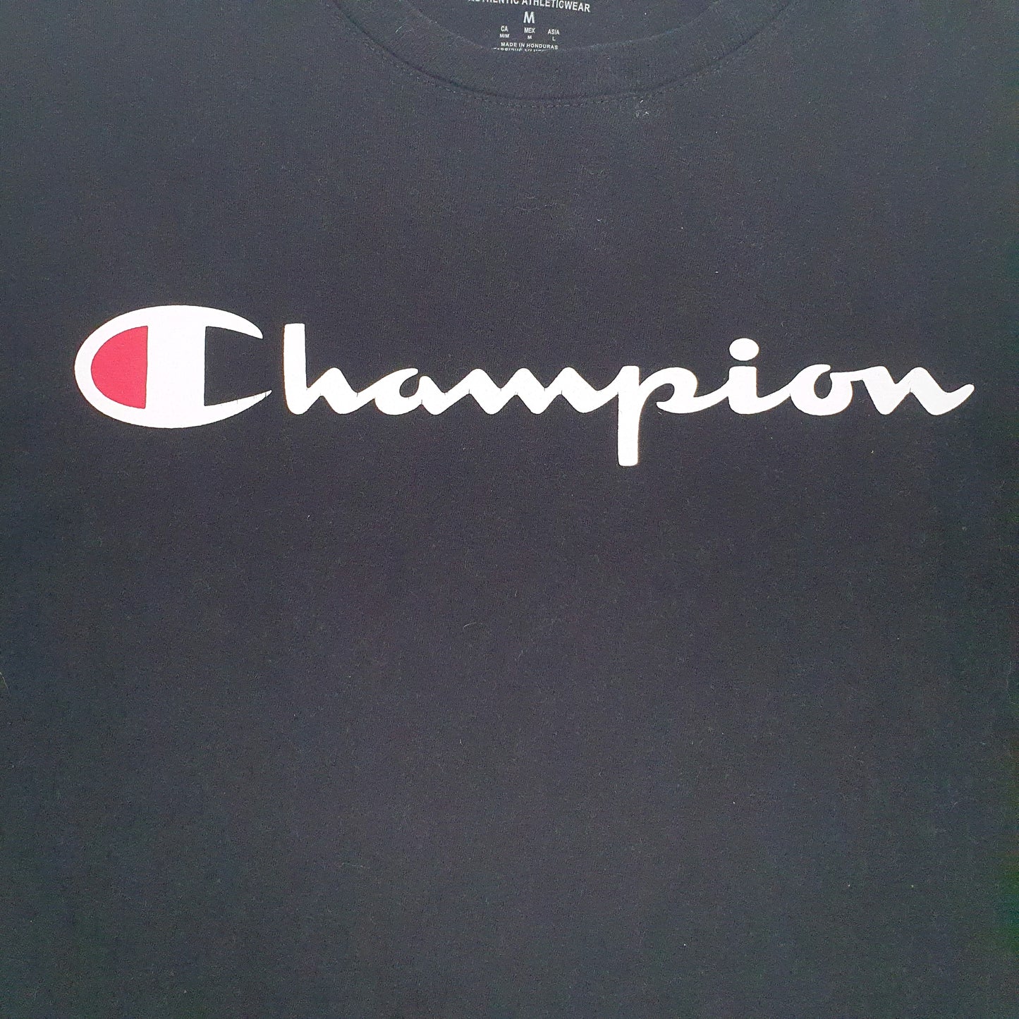 Mens Black Champion Spellout  T Shirt