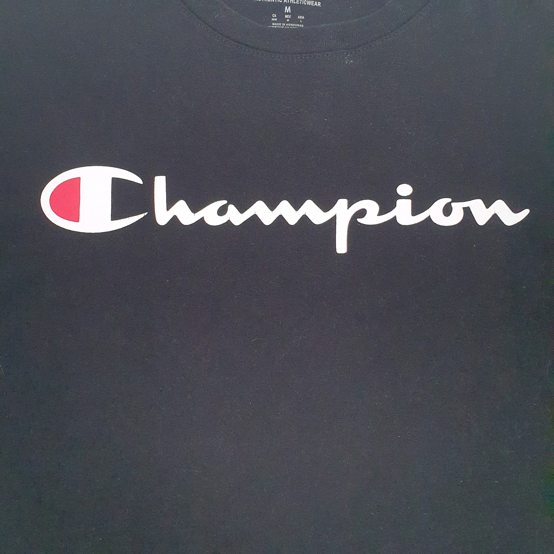 Mens Black Champion Spellout  T Shirt