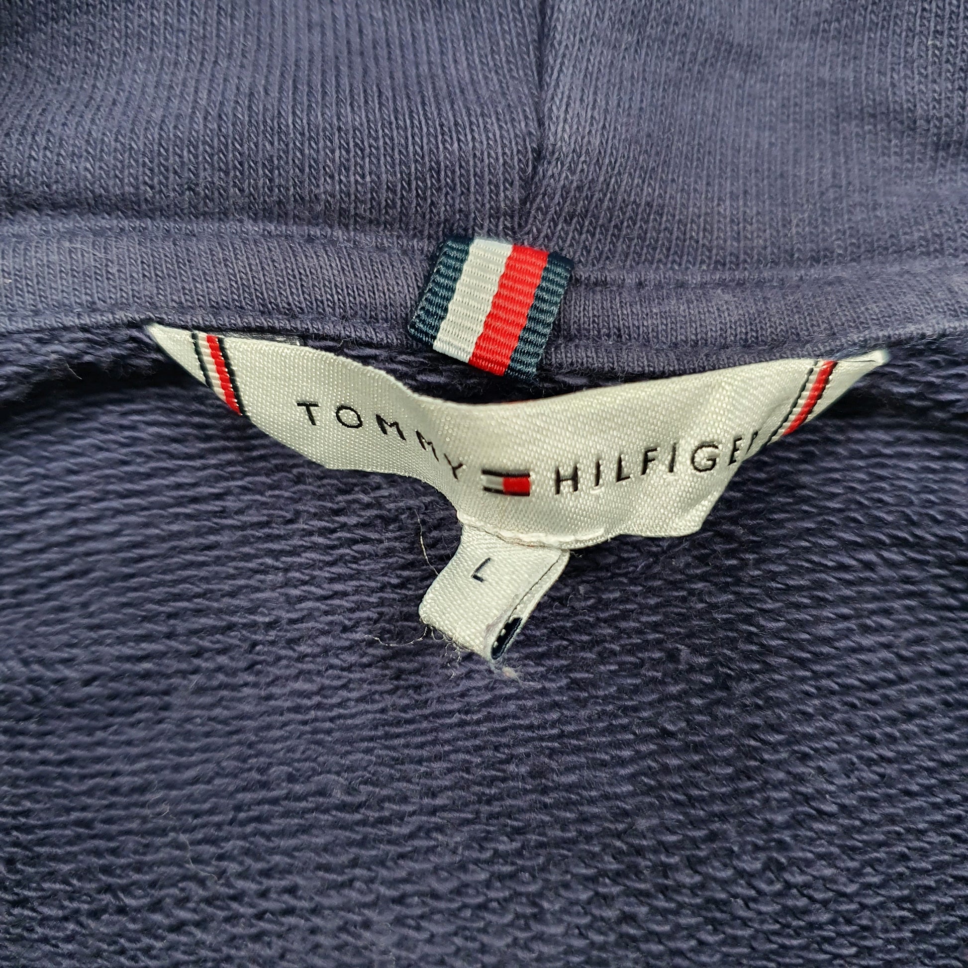 Mens Navy Tommy Hilfiger Spellout Hoodie Jumper