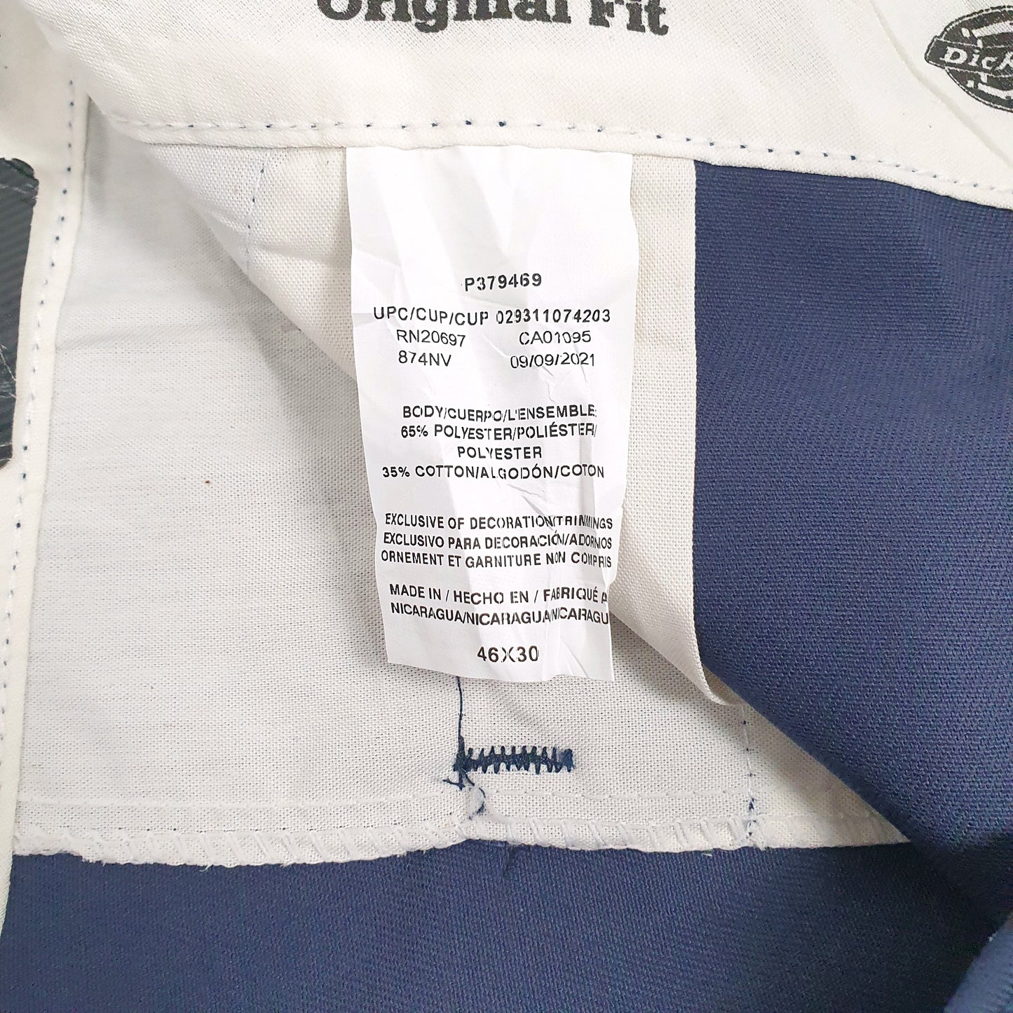 Mens Navy Dickies 874 Workwear  Trousers