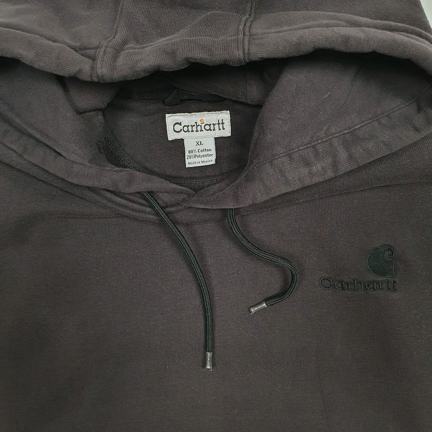 Mens Black Carhartt Vintage 00s Hoodie Jumper