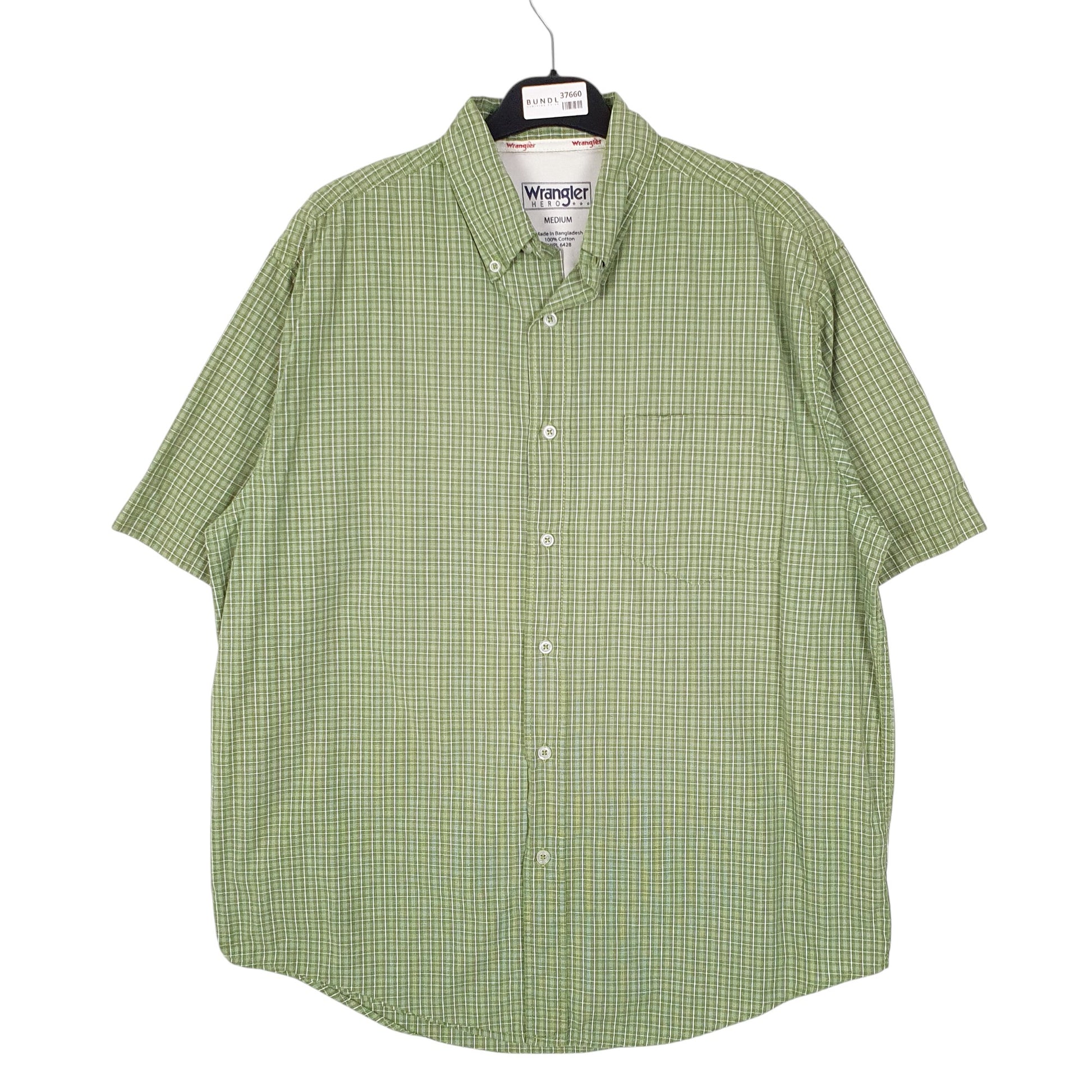 Mens Green Wrangler  Short Sleeve Shirt