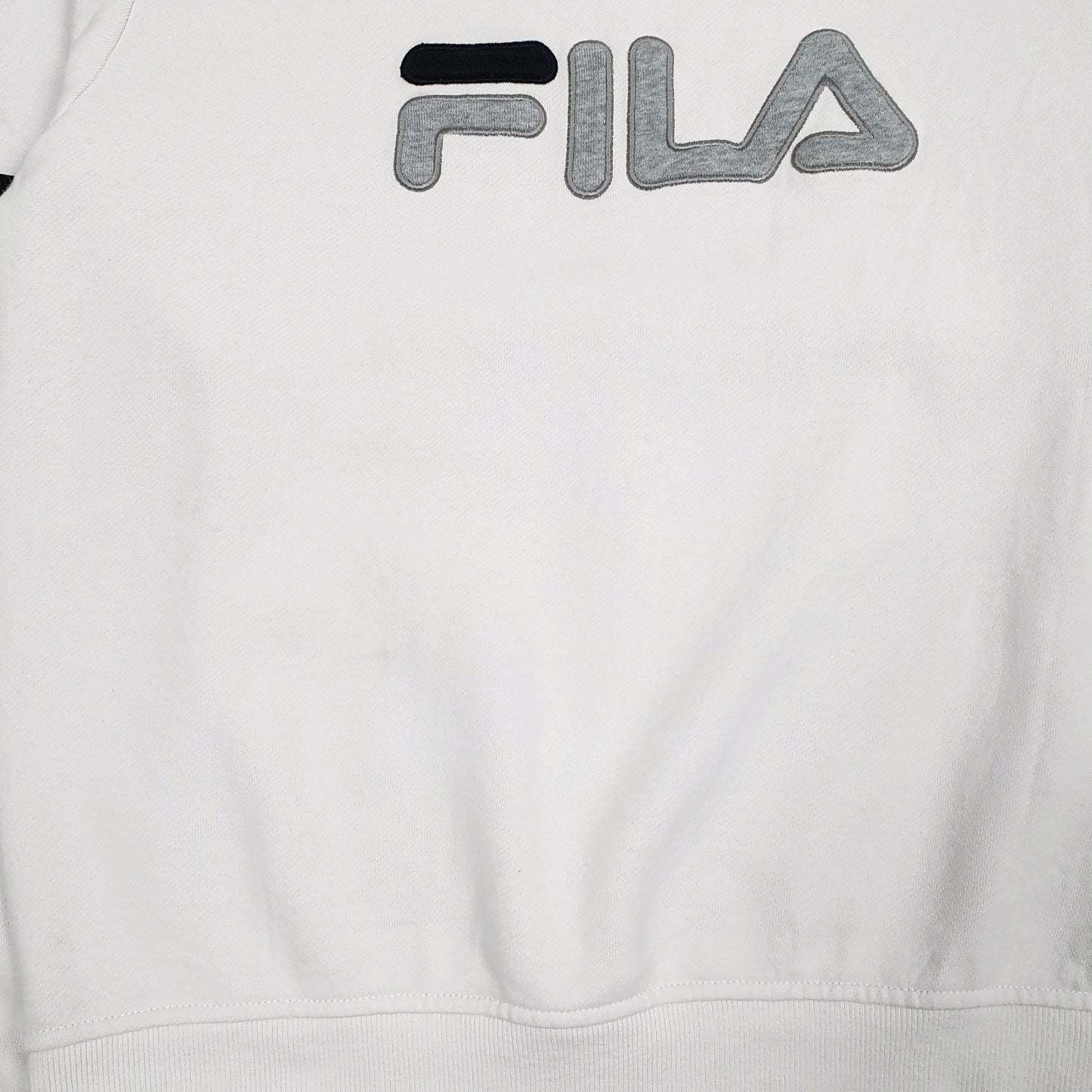 Womens White Fila Spellout Crewneck Jumper