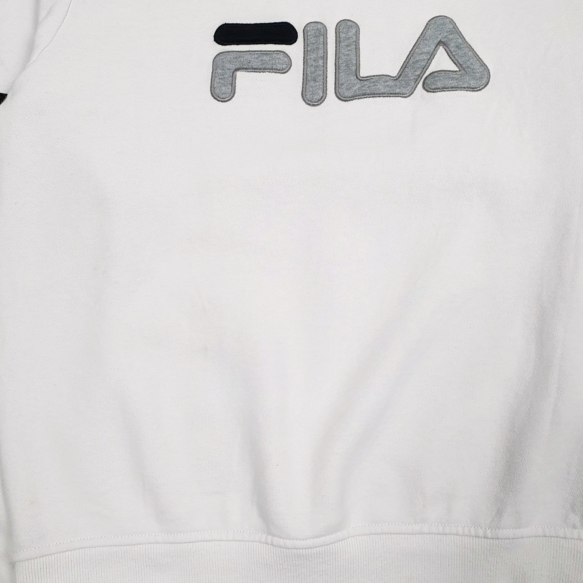 Womens White Fila Spellout Crewneck Jumper