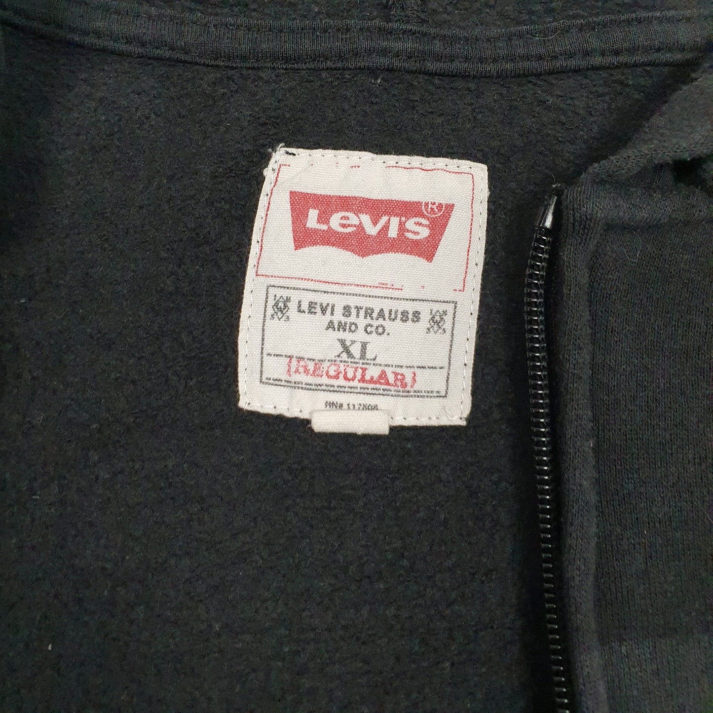 Mens Black Levis Spellout Full Zip Jumper