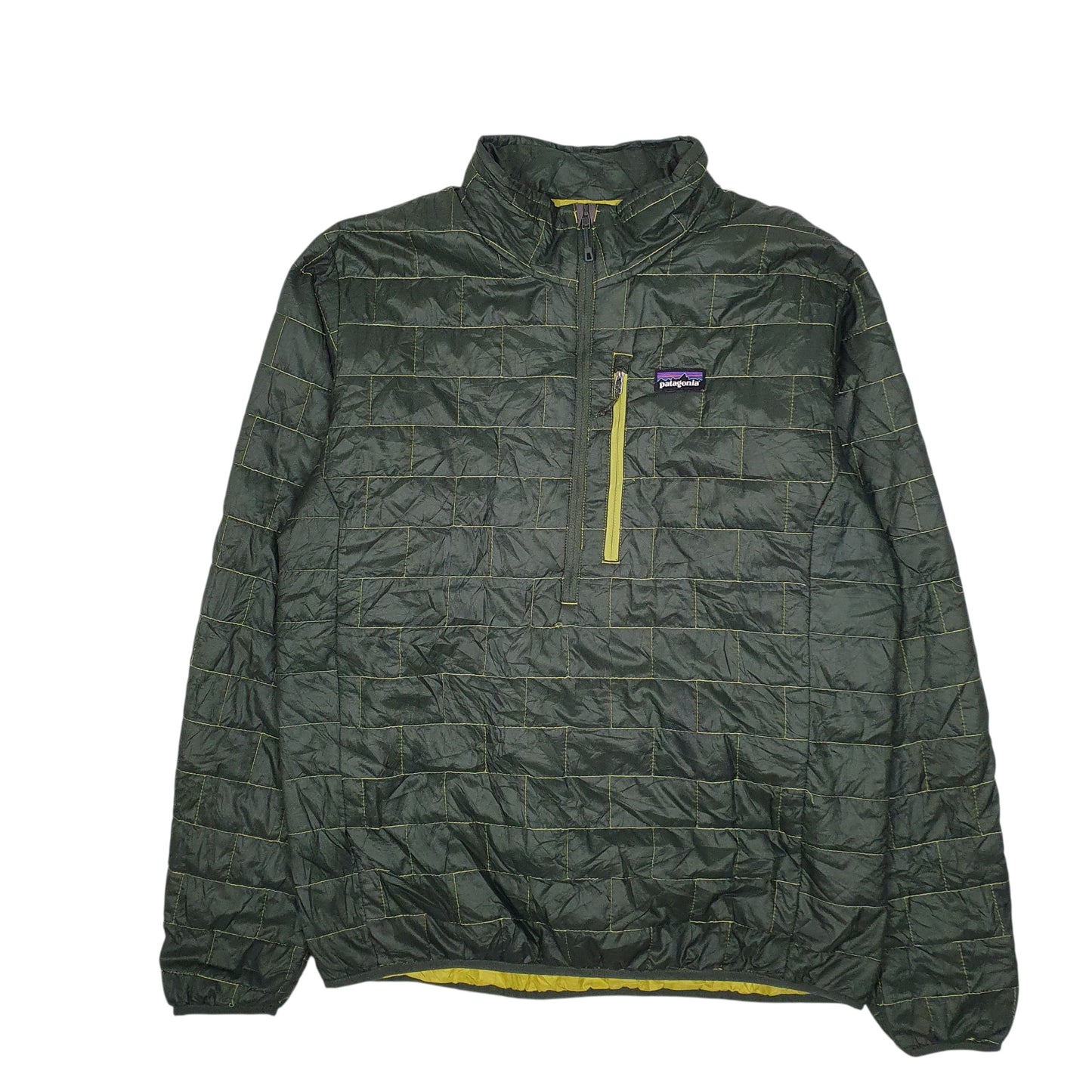 Mens Green Patagonia Nano Puff Pullover Half Zip  Coat