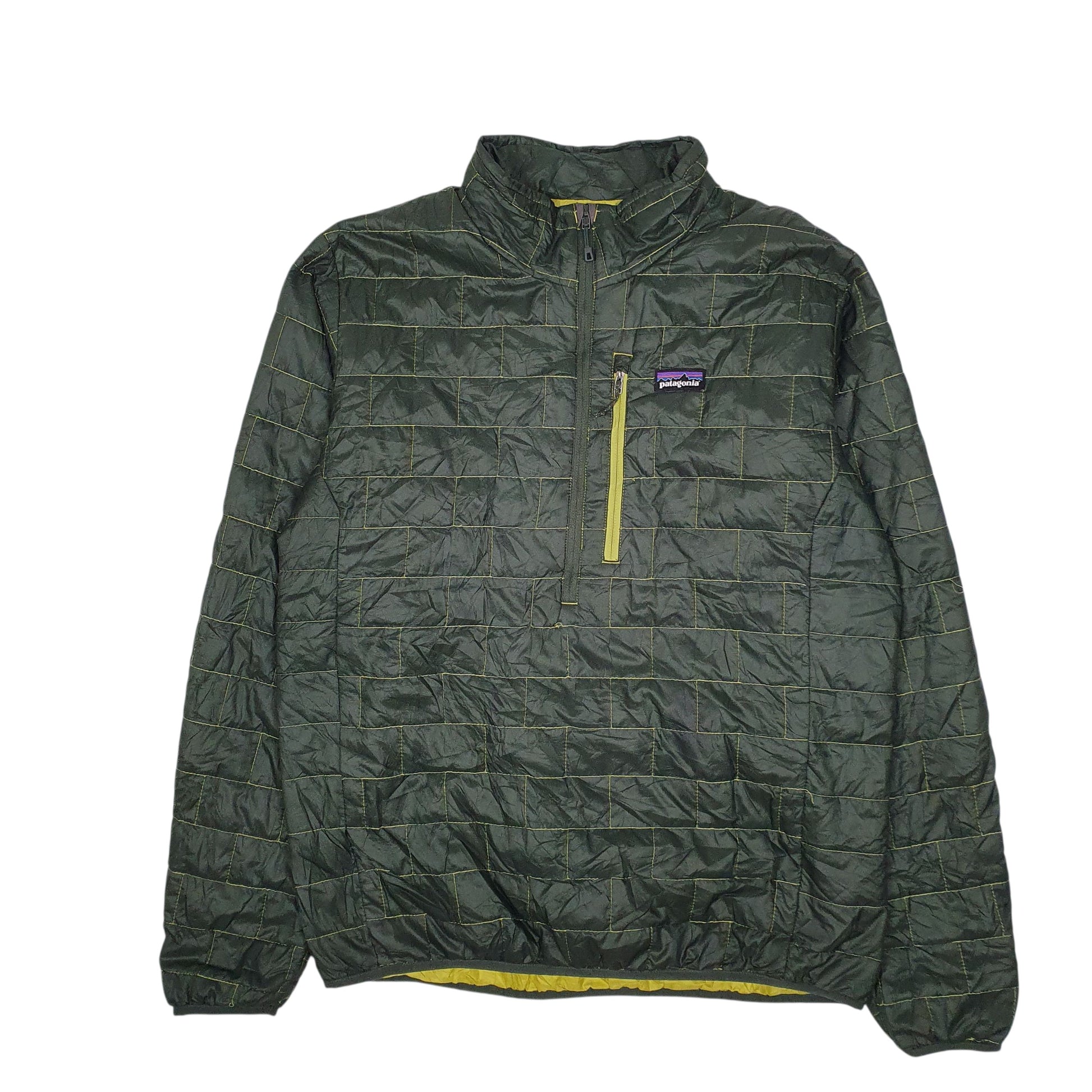 Mens Green Patagonia Nano Puff Pullover Half Zip  Coat
