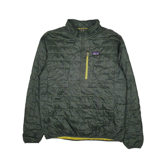 Mens Green Patagonia Nano Puff Pullover Half Zip  Coat