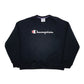 Mens Black Champion Spellout Crewneck Jumper