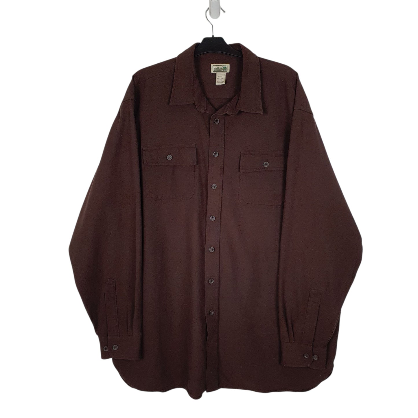 Mens Brown L.L.Bean Thick Heavy Long Sleeve Shirt