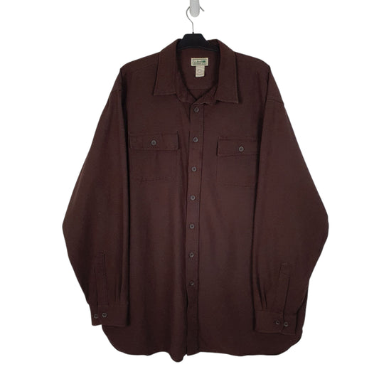 Mens Brown L.L.Bean Thick Heavy Long Sleeve Shirt