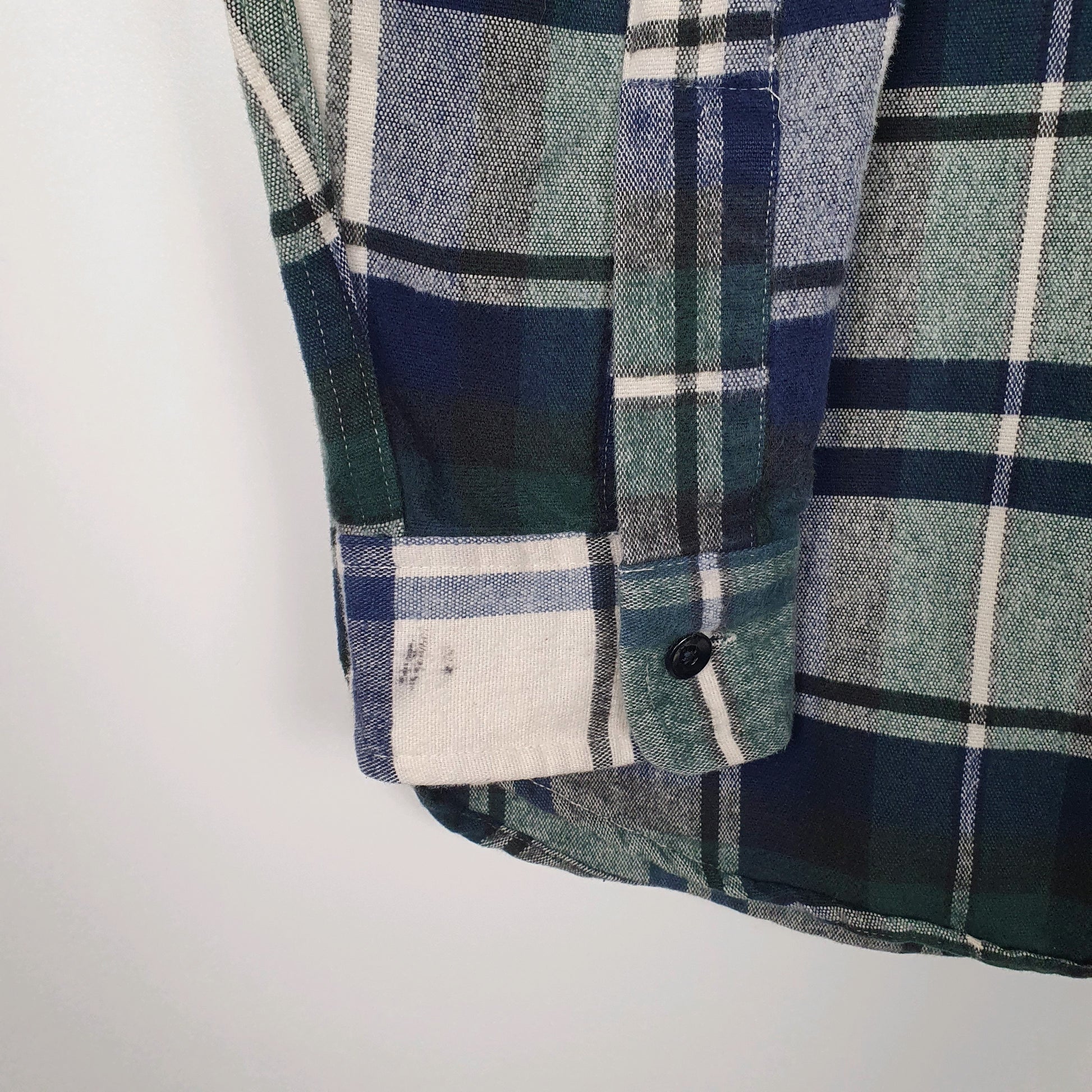 Mens Blue L.L.Bean Vintage 90s Made In USA Chamois  Shirt