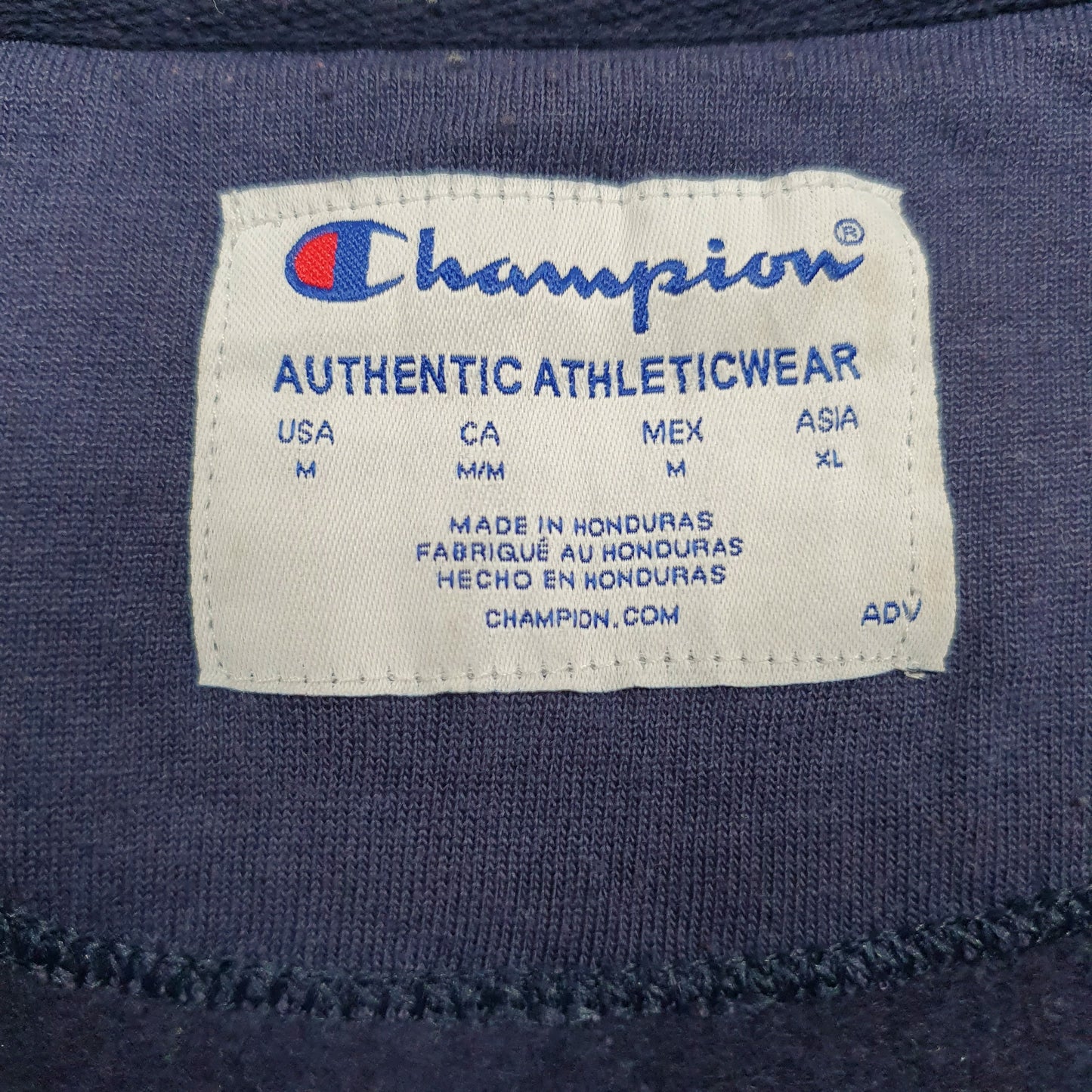 Mens Navy Champion Spellout Crewneck Jumper