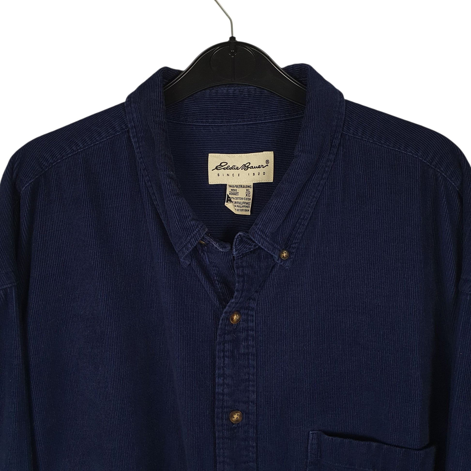 Mens Navy Eddie Bauer Corduroy Vintage 90s  Shirt