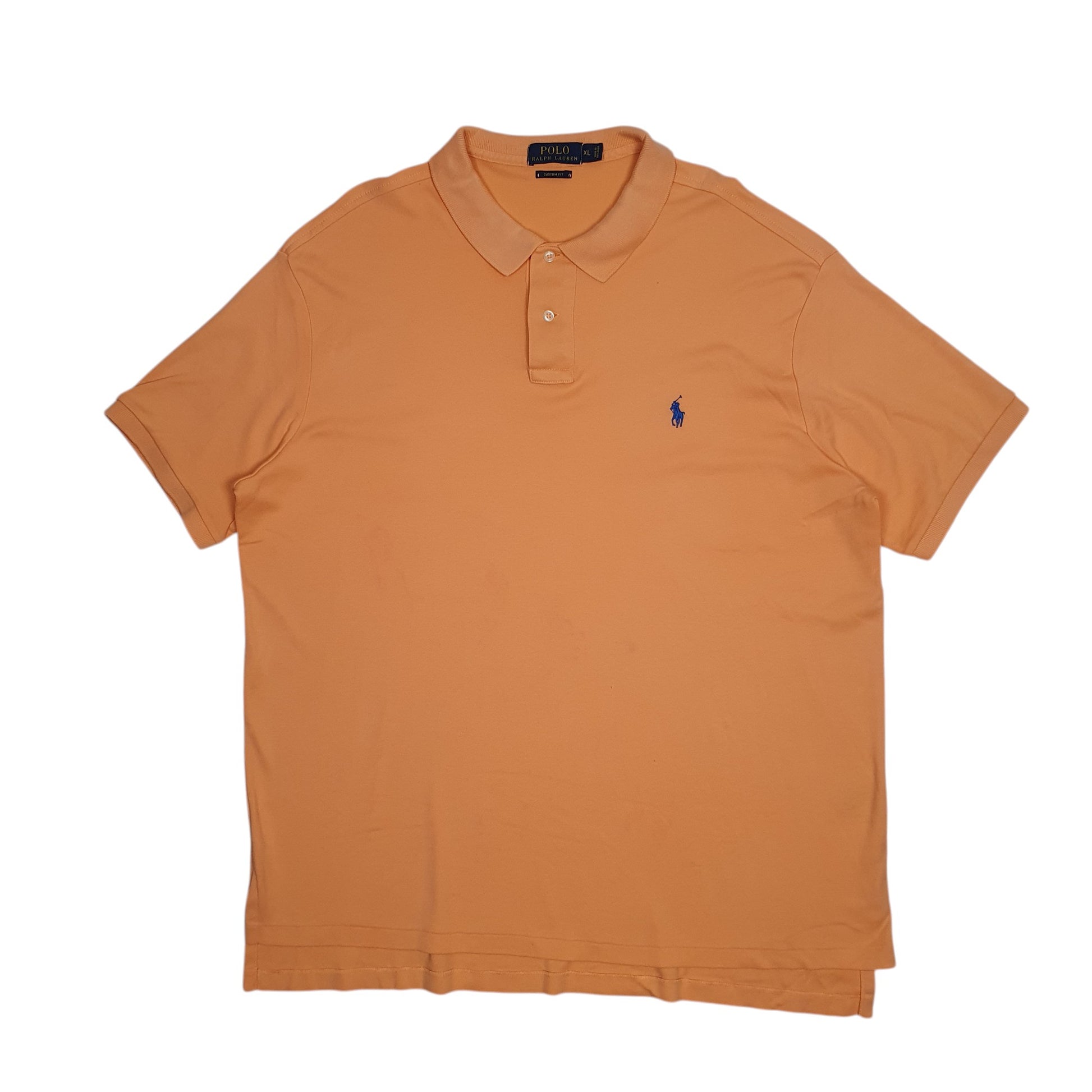 Mens Orange Polo Ralph Lauren Custom Fit Performance Short Sleeve Polo Shirt