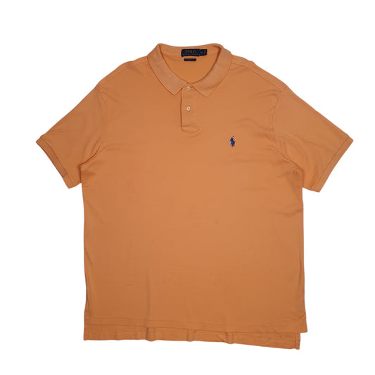 Mens Orange Polo Ralph Lauren Custom Fit Performance Short Sleeve Polo Shirt