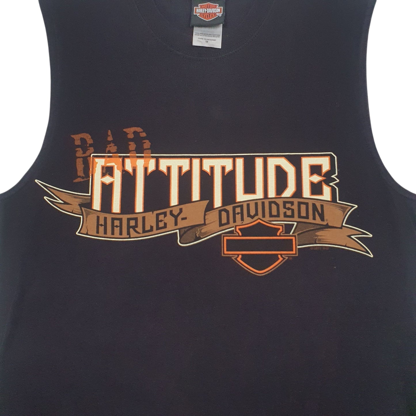 Mens Black Harley Davidson Vest  T Shirt