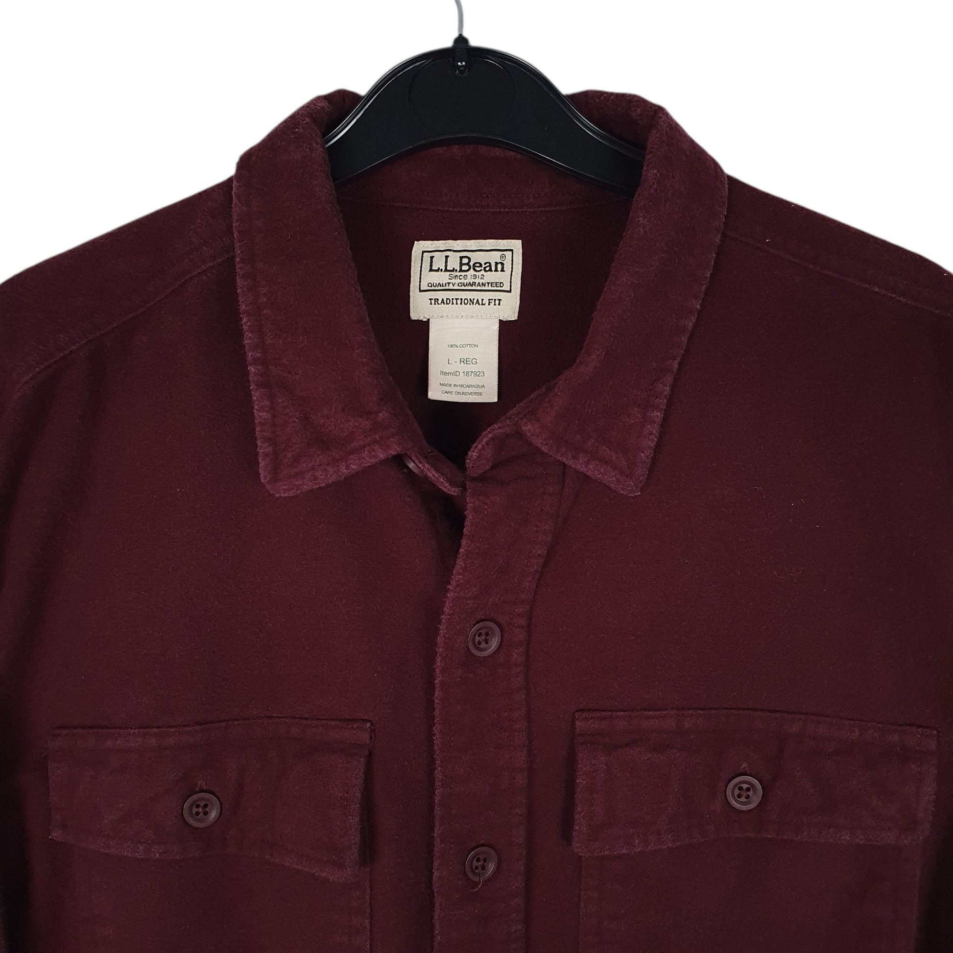 Mens Burgundy L.L.Bean Chamois  Shirt