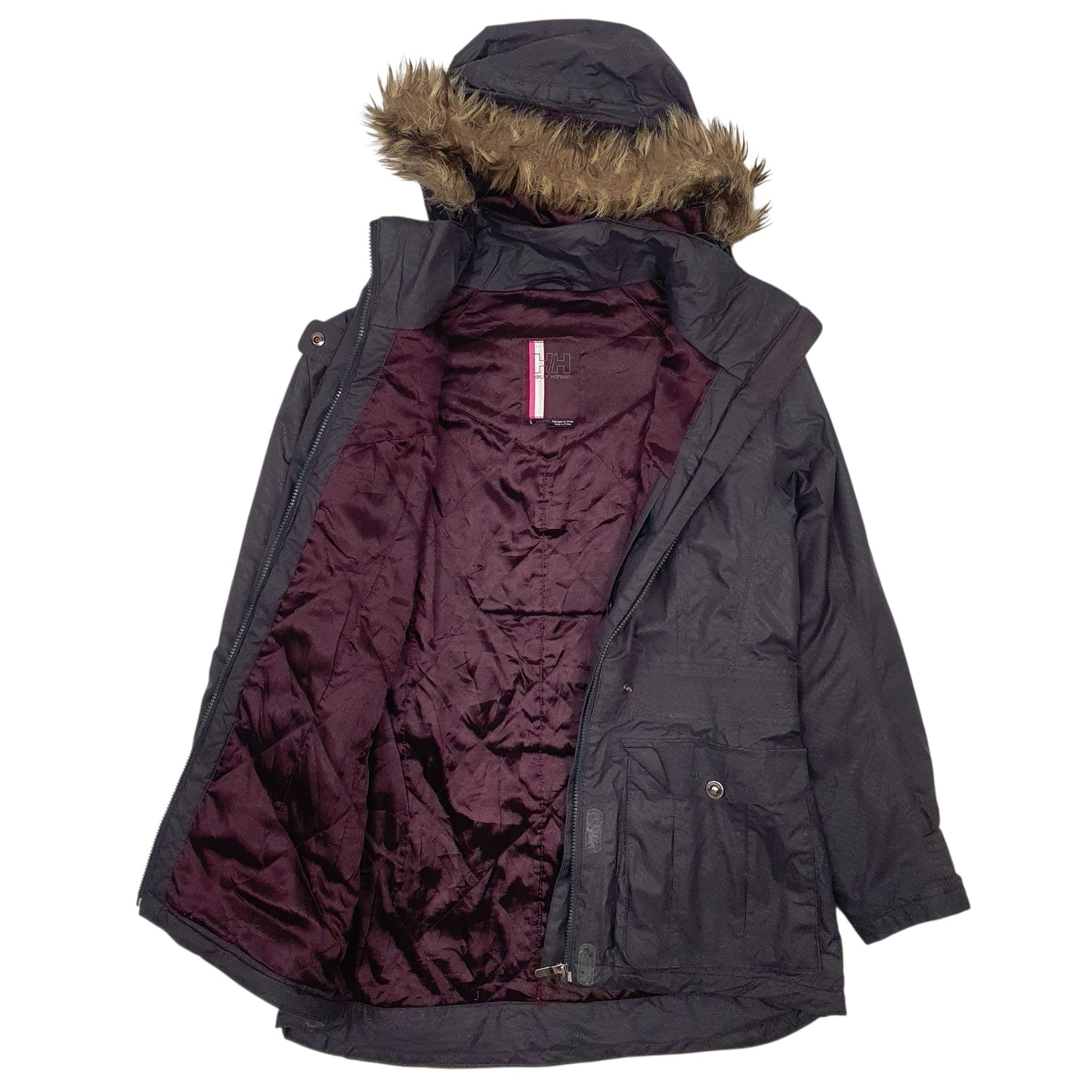 Womens Black Hello Hansen  Quarter Zip Coat