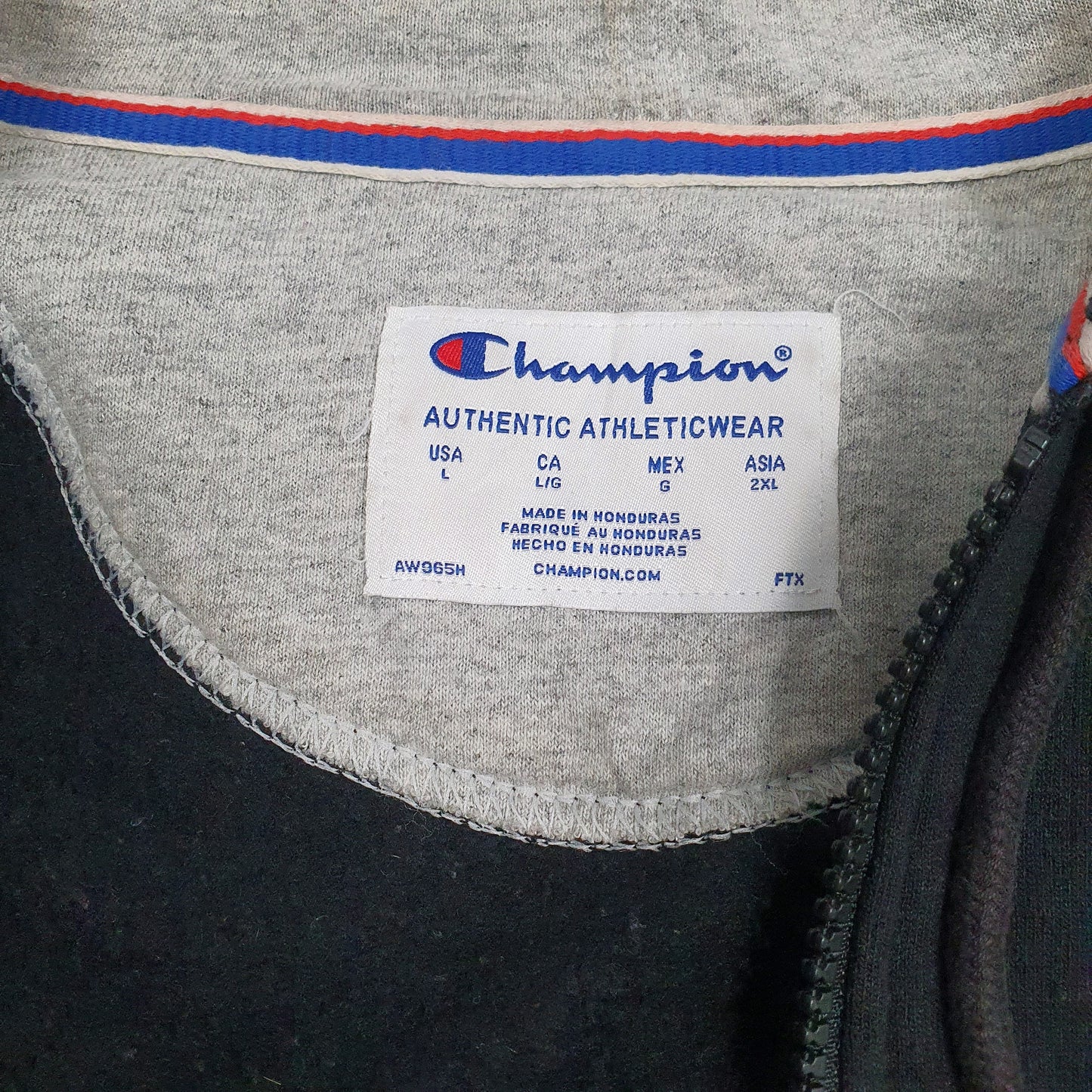 Mens Black Champion  Full Zip Jumper
