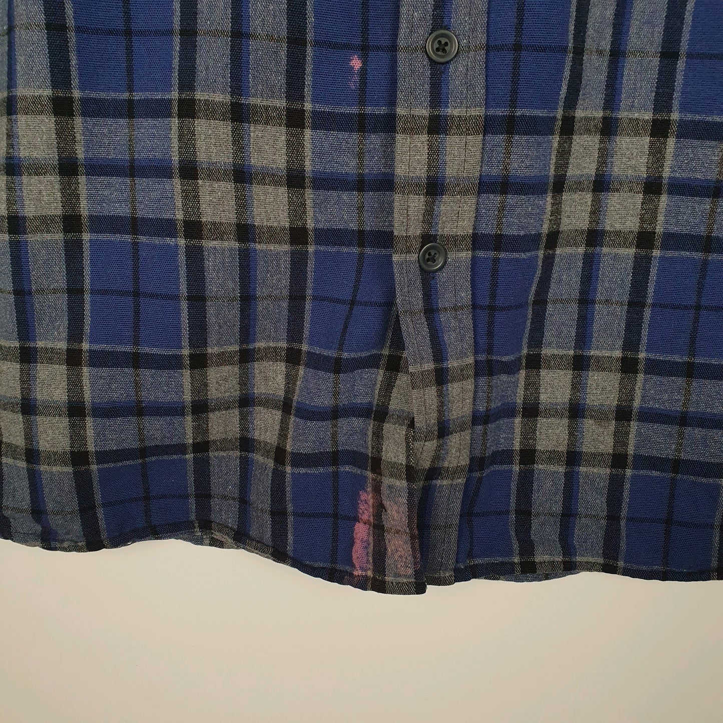 Mens Blue L.L.Bean Thick Chamois Plaid  Shirt