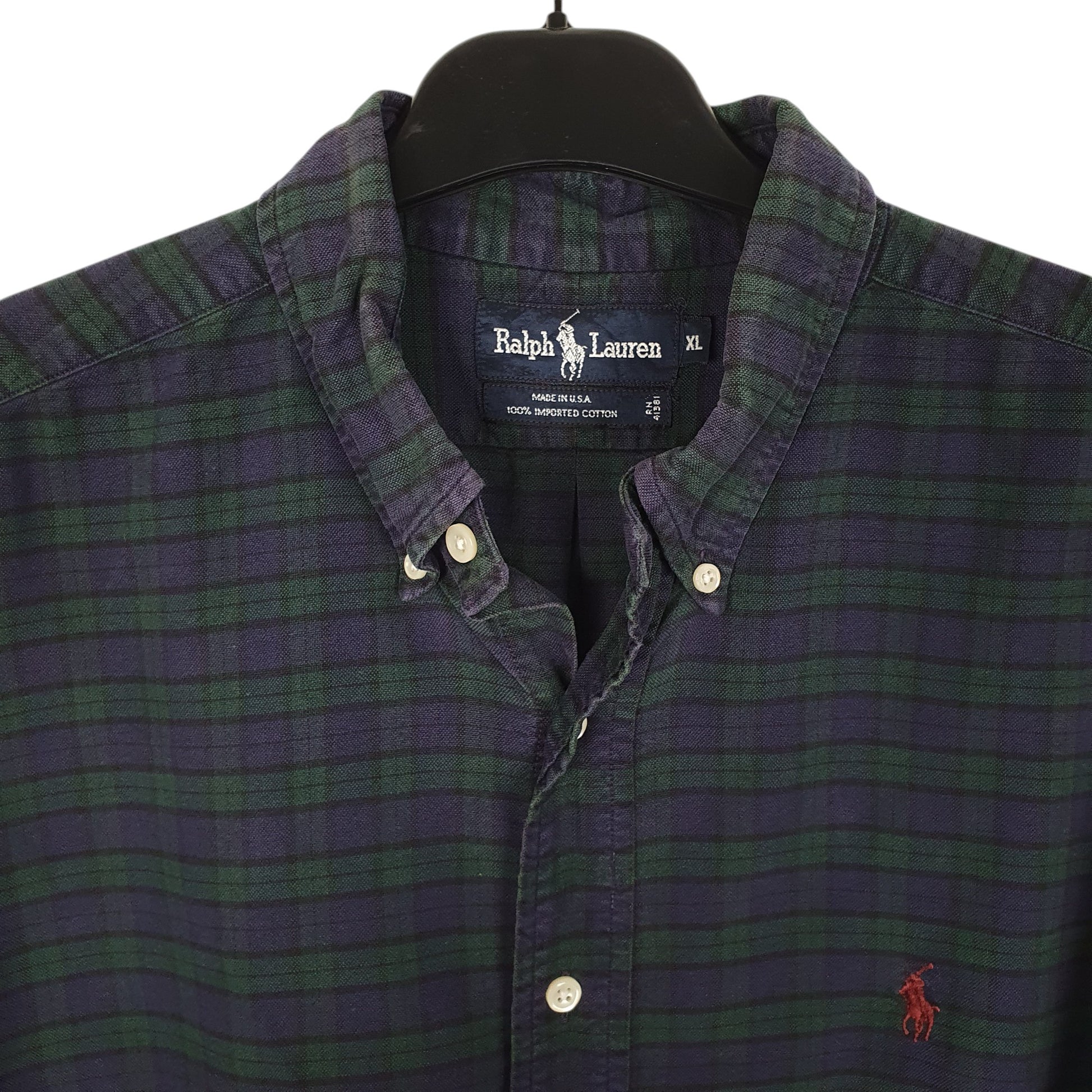 Mens Navy Ralph Lauren Vintage 90s Made In USA  Shirt