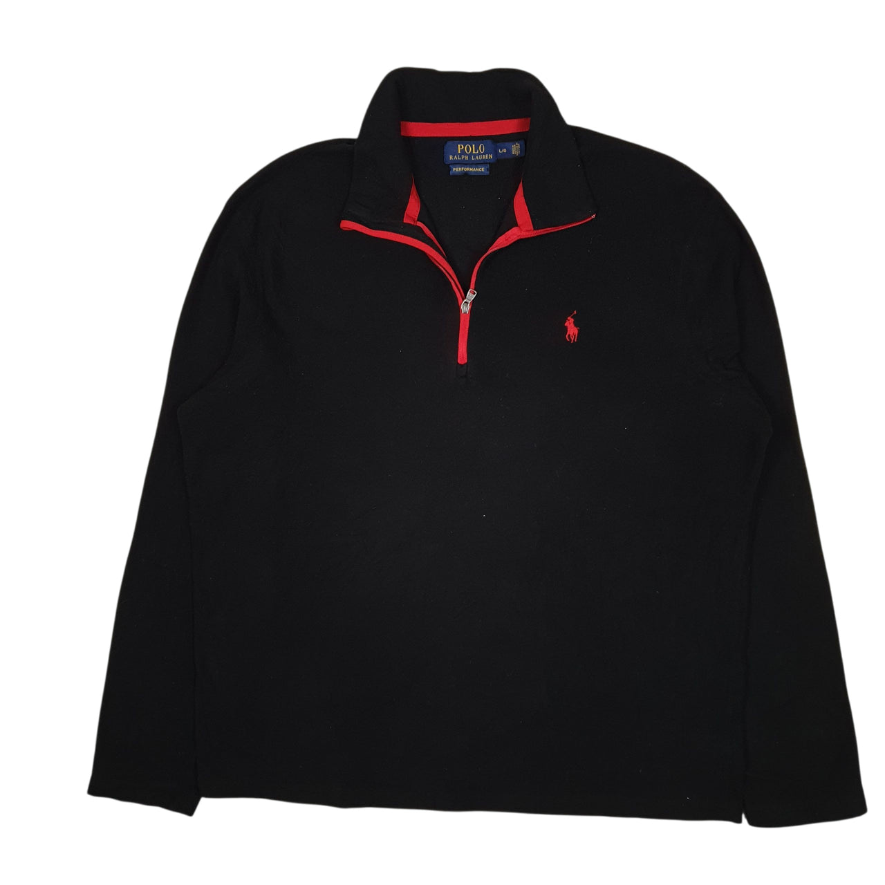 Mens Black Polo Ralph Lauren Performance Quarter Zip Jumper