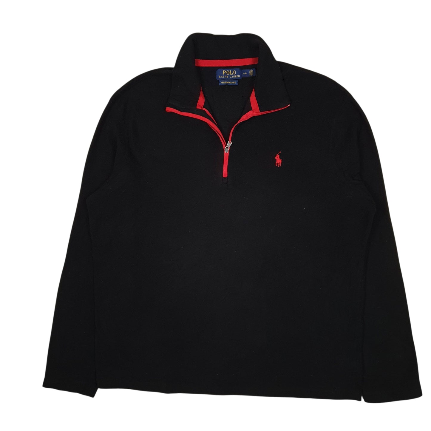 Mens Black Polo Ralph Lauren Performance Quarter Zip Jumper