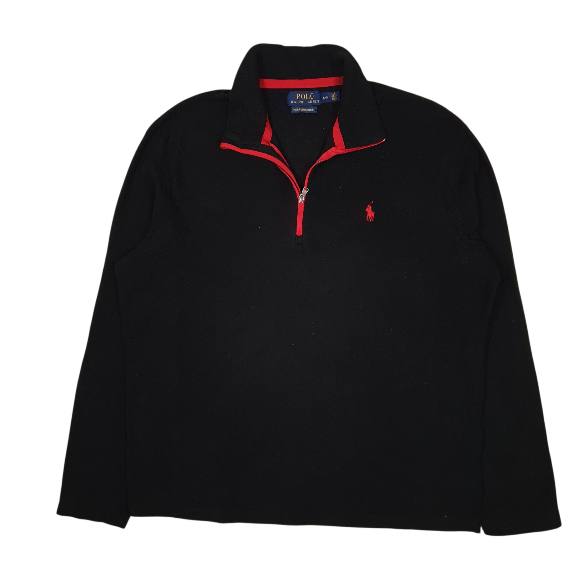 Mens Black Polo Ralph Lauren Performance Quarter Zip Jumper